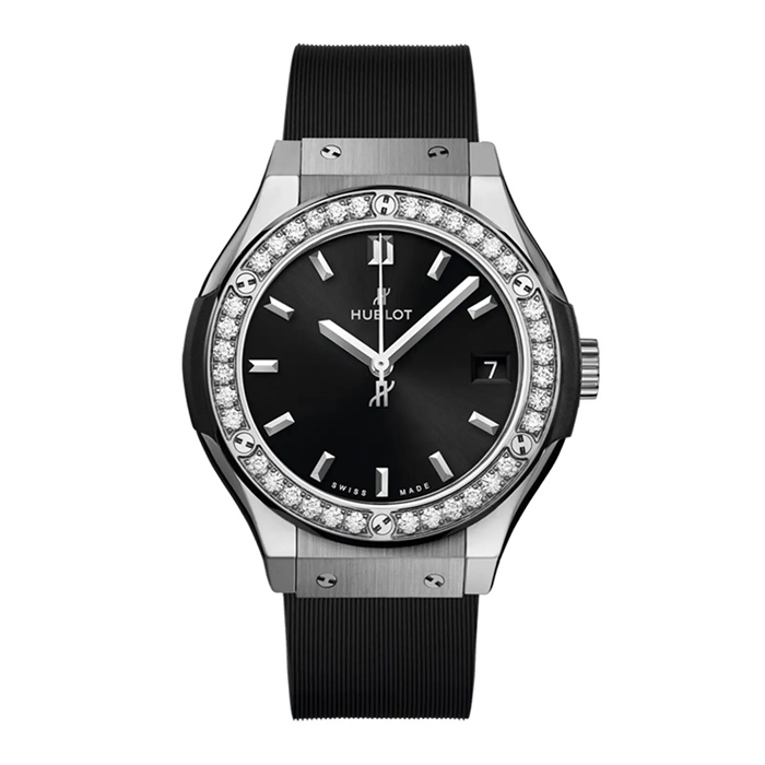 Hublot Classic Fusion Titanium Diamonds 33mm Dameur Sort 581.NX.1470.RX.1104