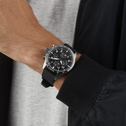 IWC Pilot Performance Chronograph 41mm AMG herreur sort gummi IW388305 - Billede 5