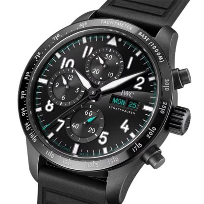 IWC Pilot Performance Chronograph 41mm Mercedes AMG Petronas Formula OneTM Team herreur sort gummi IW388306 - Billede 3