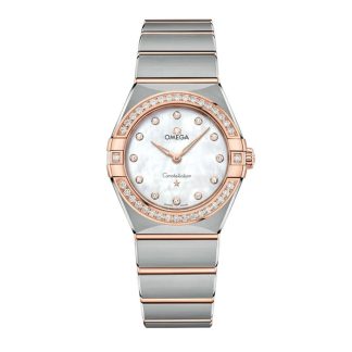 Omega Constellation 28 mm dameur hvid O13125286055001