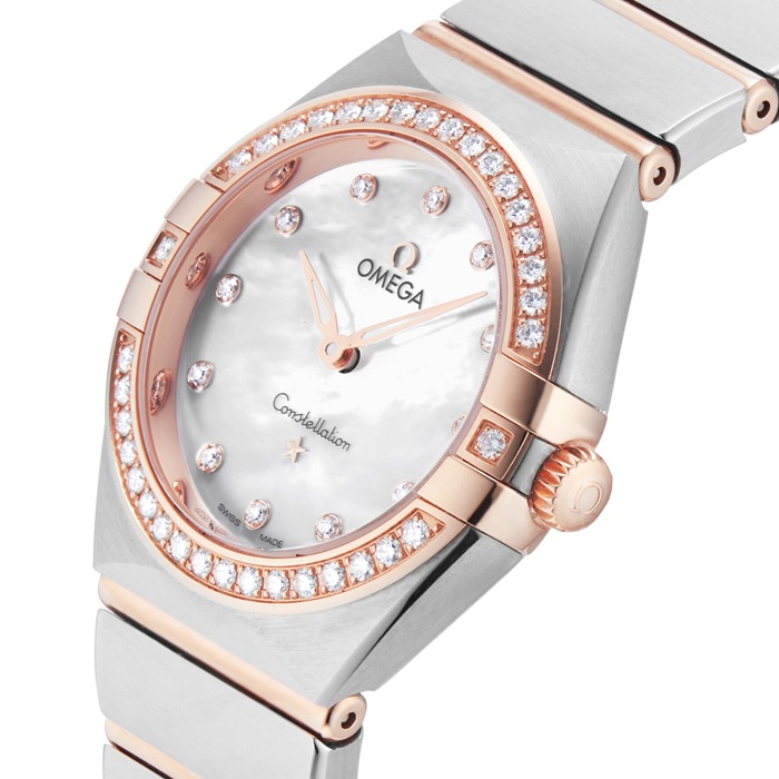 Omega Constellation 28 mm dameur hvid O13125286055001 - Billede 5