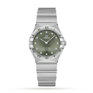 Omega Constellation Co-Axial 28mm dameur grøn O13110286060001
