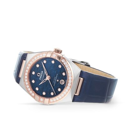 Omega Constellation Co-Axial Master Chronometer 29 mm dameur blå O13128292099003 - Billede 3