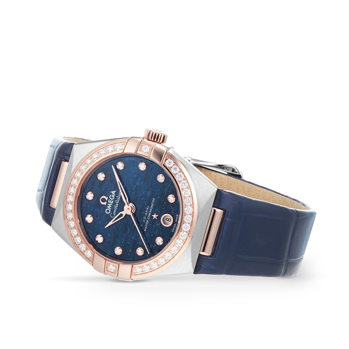 Omega Constellation Co-Axial Master Chronometer 29 mm dameur blå O13128292099003 - Billede 3