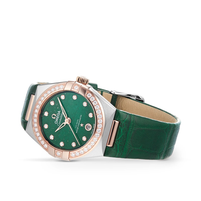 Omega Constellation Co-Axial Master Chronometer 29 mm dameur grøn O13128292099001 - Billede 3