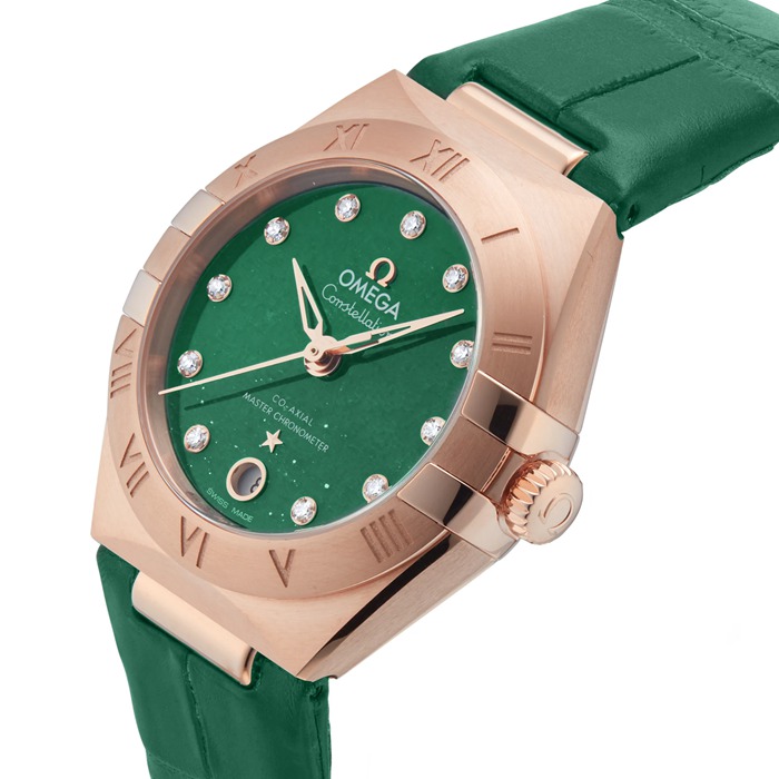 Omega Constellation Co-Axial Master Chronometer 29 mm dameur grøn O13153292099002 - Billede 5
