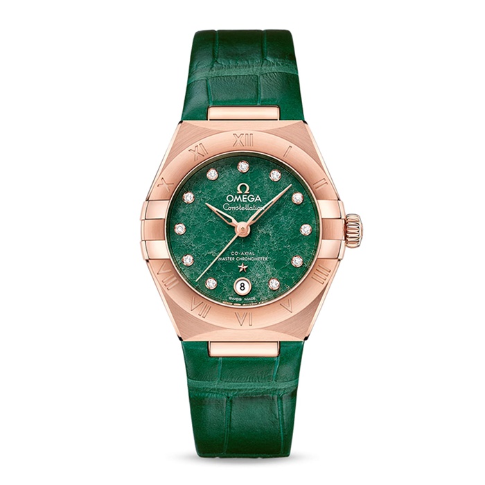 Omega Constellation Co-Axial Master Chronometer 29 mm dameur grøn O13153292099002