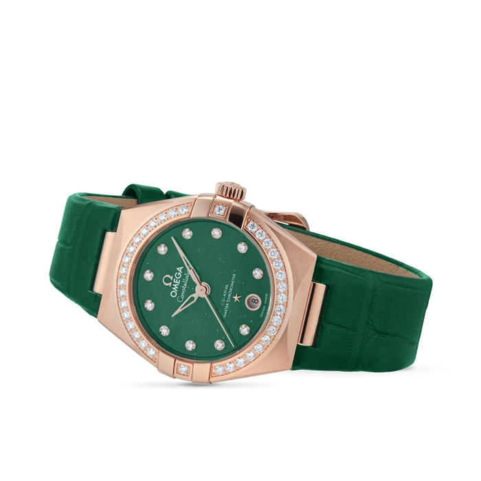 Omega Constellation Co-Axial Master Chronometer 29 mm dameur grøn O13158292099004 - Billede 3