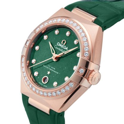 Omega Constellation Co-Axial Master Chronometer 29 mm dameur grøn O13158292099004 - Billede 5