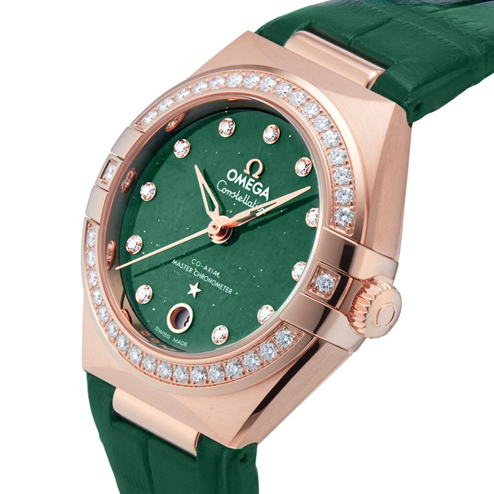 Omega Constellation Co-Axial Master Chronometer 29 mm dameur grøn O13158292099004 - Billede 5