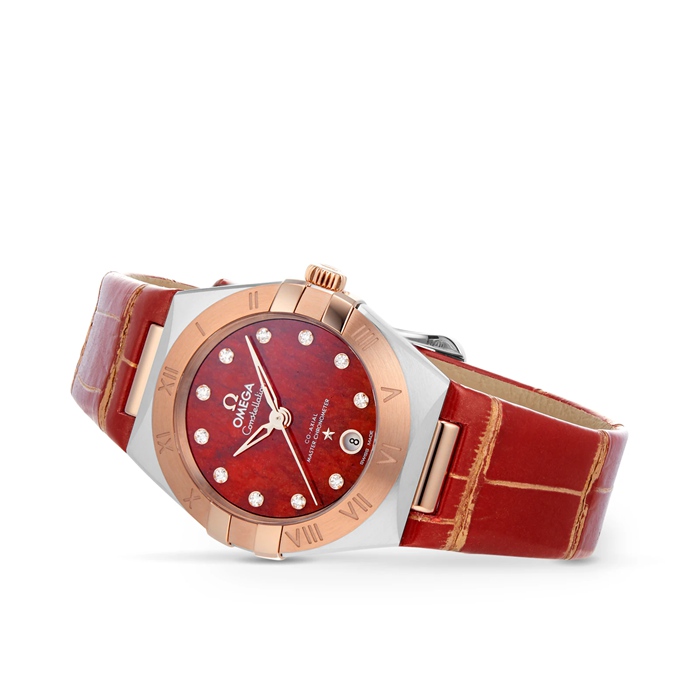 Omega Constellation Co-Axial Master Chronometer 29 mm dameur rød O13123292099002 - Billede 3