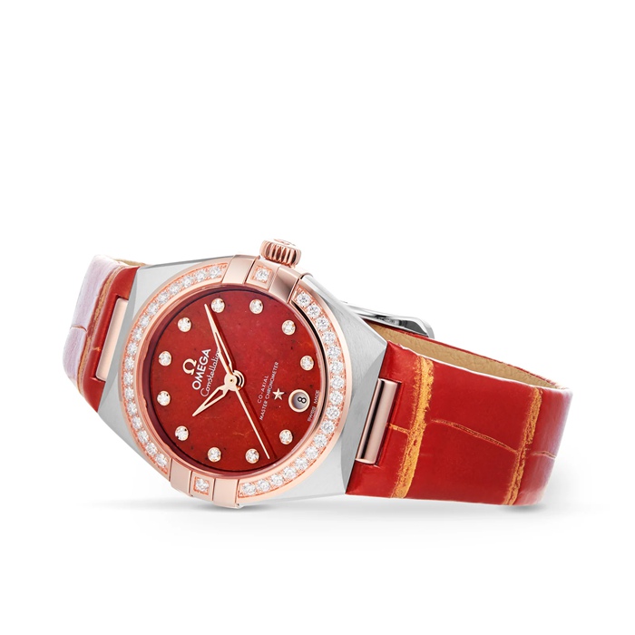 Omega Constellation Co-Axial Master Chronometer 29 mm dameur rød O13128292099002 - Billede 3