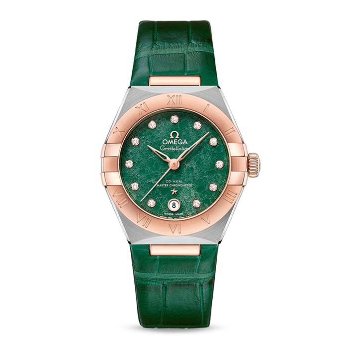 Omega Constellation Co-Axial Master Chronometer 29mm dameur grøn O13123292099001