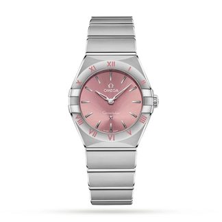 Omega Constellation Quartz Steel 28mm Dameur Pink O13110286011001