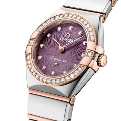 Omega Constellation Sedna Gold 25mm Dameur Lilla O13125256060002 - Billede 2