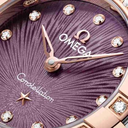 Omega Constellation Sedna Gold 25mm Dameur Lilla O13125256060002 - Billede 3