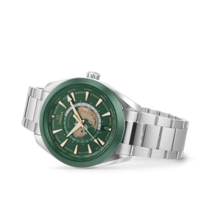 Omega Seamaster Aqua Terra 150m Co Axial Master Chronomaster GMT Worldtimer 43mm Herreur Grøn O22030432210001 - Billede 4