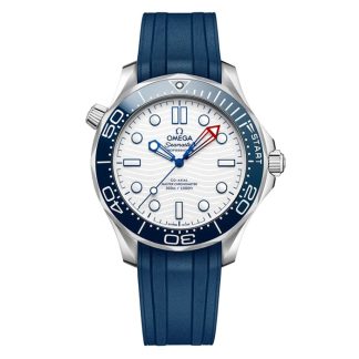 Omega Seamaster Diver Americas Cup 300m 42mm herreur hvid gummirem O21032422004002