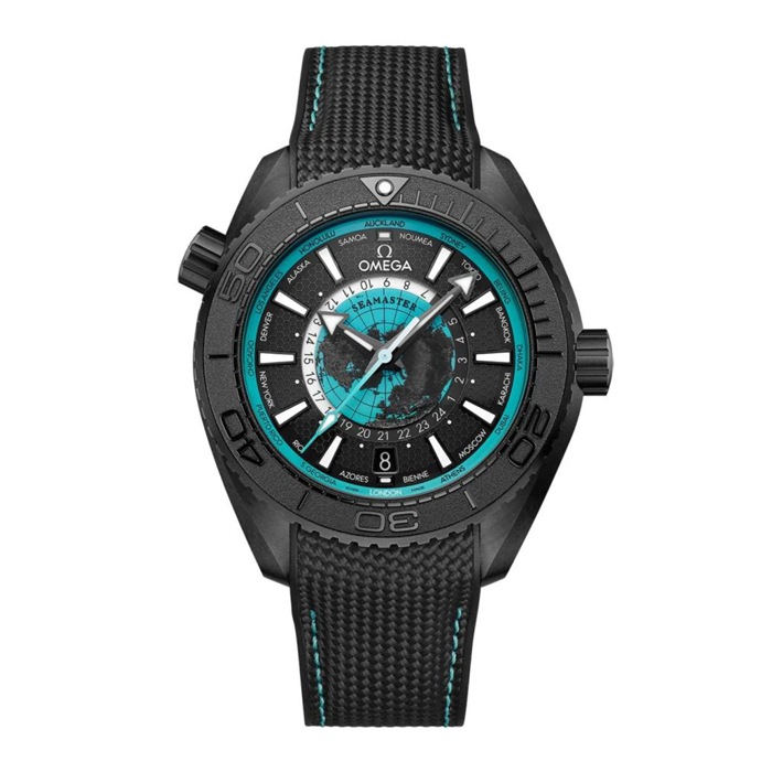 Omega Seamaster Planet Ocean 600M 45,5 mm herreur Sort keramik på gummirem Blå O21592462201006