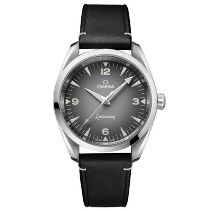 Omega Seamaster Railmaster 38 mm herreur grå læder O23512382006001