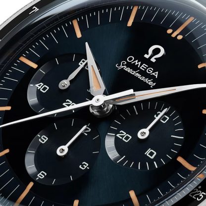 Omega Speedmaster Anniversary Series 40 mm herreur blå - brun læderrem O31032405006002 - Billede 3
