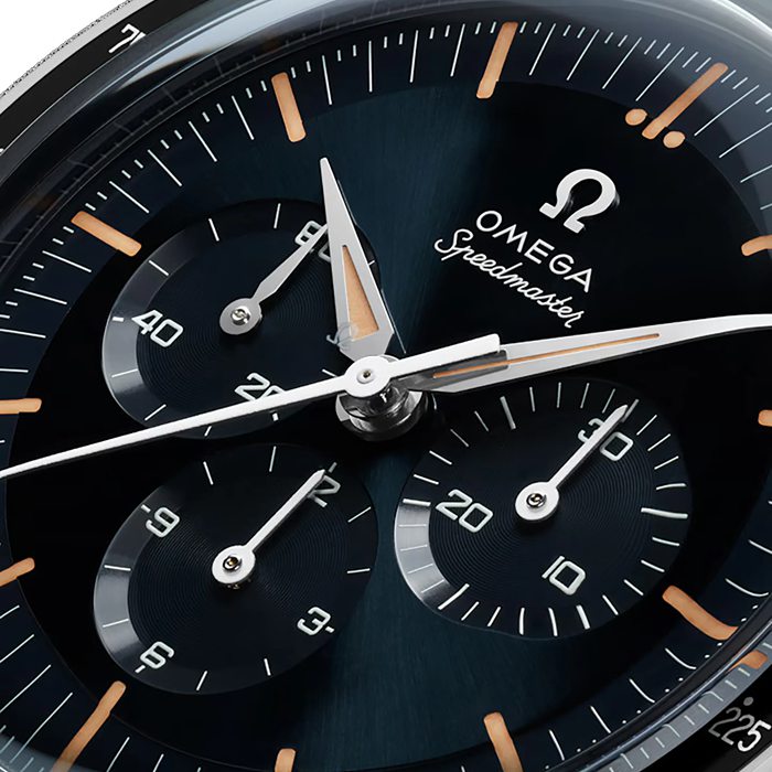 Omega Speedmaster Anniversary Series 40 mm herreur blå - brun læderrem O31032405006002 - Billede 3