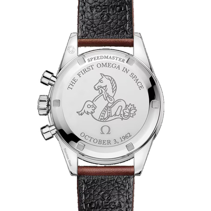 Omega Speedmaster Anniversary Series 40 mm herreur blå - brun læderrem O31032405006002 - Billede 4