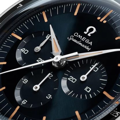 Omega Speedmaster Anniversary Series 40mm herreur blå-sort læderrem O31032405006001 - Billede 2