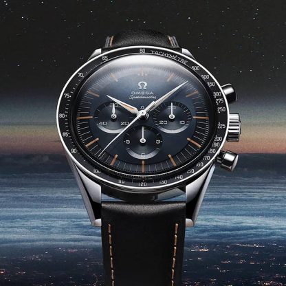 Omega Speedmaster Anniversary Series 40mm herreur blå-sort læderrem O31032405006001 - Billede 4