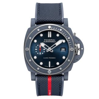Panerai Submersible QuarantaQuattro Luna Rossa Ti-Ceramitech 44mm herreur blå PAM01466