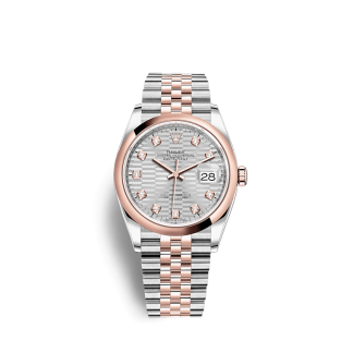 Replica Rolex Datejust 126201 36mm Sølv riflet motiv Jubilæum