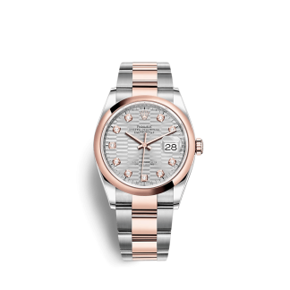 Replica Rolex Datejust 126201 36mm Sølv riflet motiv Oyster