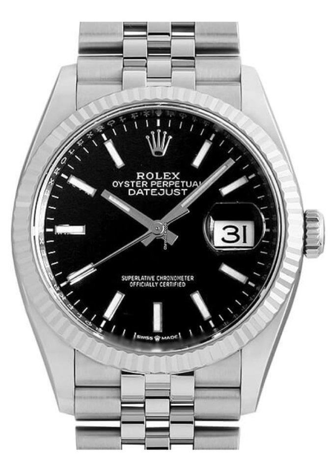 Replica Rolex Datejust 41 White Gold/Steel Black Dial Fluted Bezel 126334 Jubilee - Billede 2