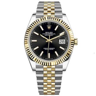 Replica Rolex Datejust 41mm 126333 Sort indeks jubilæum