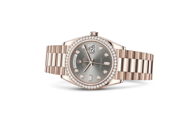 Replica Rolex Day-Date 36 Oyster 36 mm Everose guld og diamanter 128345RBR - Billede 2