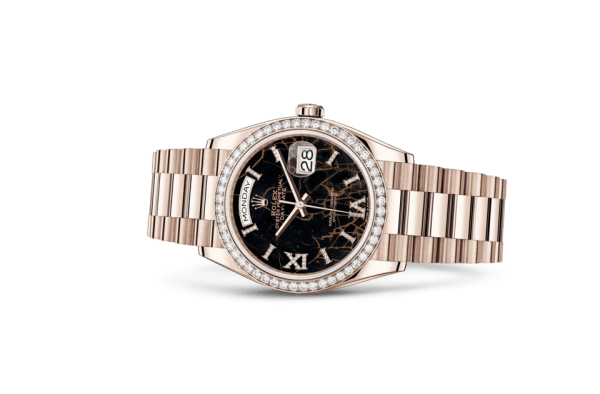 Replica Rolex Day-Date 36 Oyster 36 mm Everose guld og diamanter 128345RBR - Billede 2