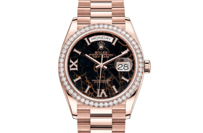 Replica Rolex Day-Date 36 Oyster 36 mm Everose guld og diamanter 128345RBR