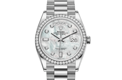 Replica Rolex Day-Date 36 Oyster 36 mm hvidguld og diamanter 128349RBR