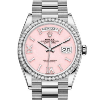 Replica Rolex Day-Date 36 Oyster 36 mm hvidguld og diamanter 128349RBR