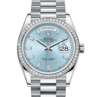 Replica Rolex Day-Date 36 Oyster 36 mm platin og diamanter 128396TBR