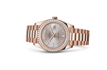 Replica Rolex Day-Date 40 Oyster 40 mm Everose guld og diamanter 228345RBR - Billede 2