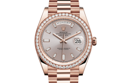 Replica Rolex Day-Date 40 Oyster 40 mm Everose guld og diamanter 228345RBR