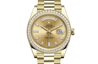 Replica Rolex Day-Date 40 Oyster 40 mm gult guld og diamanter 228348RBR