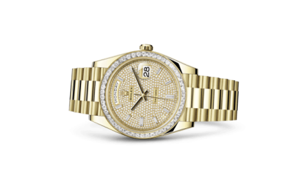 Replica Rolex Day-Date 40 Oyster 40 mm gult guld og diamanter 228398TBR - Billede 2