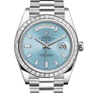 Replica Rolex Day-Date 40 Oyster 40 mm platin og diamanter 228396TBR