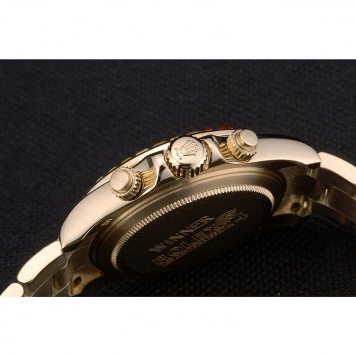Replica Rolex Daytona Cosmograph Rainbow Crystals Bezel Rose Gold Strap Black Dial 80251 - Billede 9