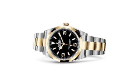 Replica Rolex Explorer Oyster 36 mm Oystersteel og gult guld 124273 - Billede 2