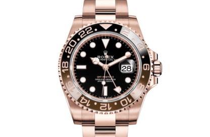 Replica Rolex GMT-Master II Oyster 40 mm Everose guld 126715CHNR