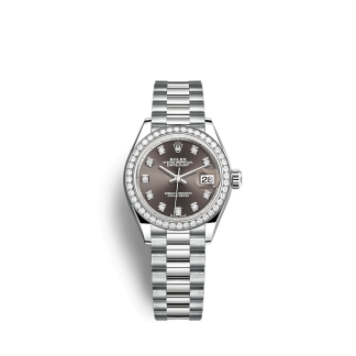 Replica Rolex Lady-Datejust 279139RBR 28mm Mørkegrå