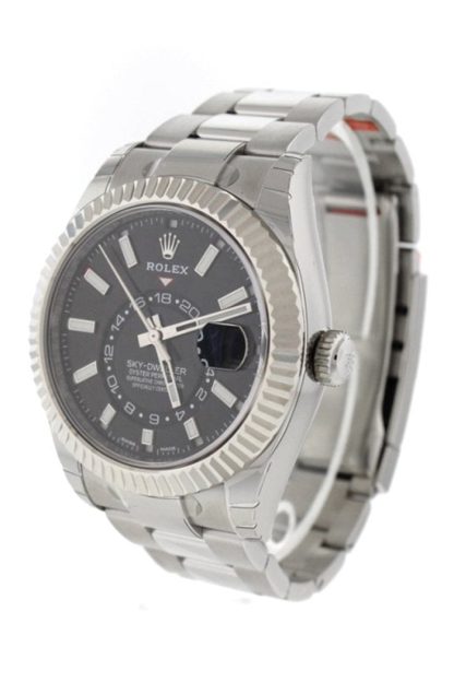 Replica Rolex Sky Dweller Black Dial White Gold Bezel Oyster 326934 - Billede 2